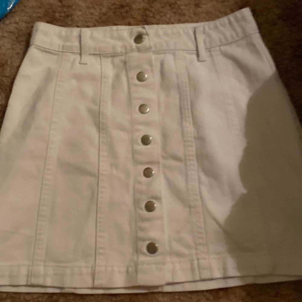 White jean skirt